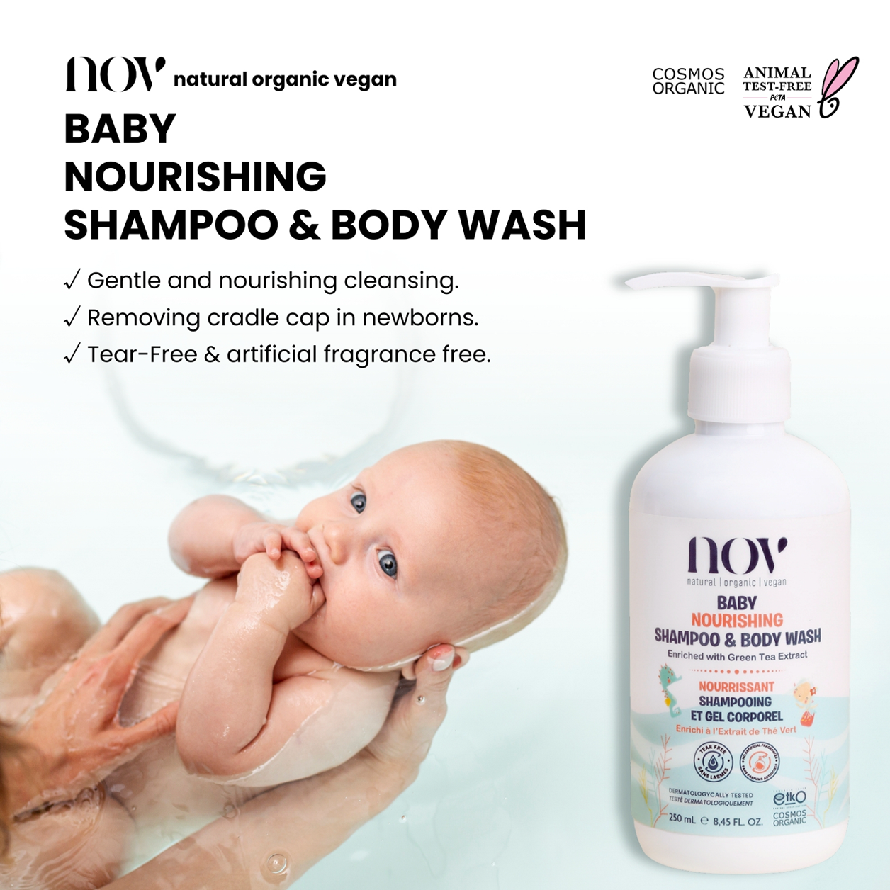 Natural Organic Vegan Baby Shampoo & Body Wash