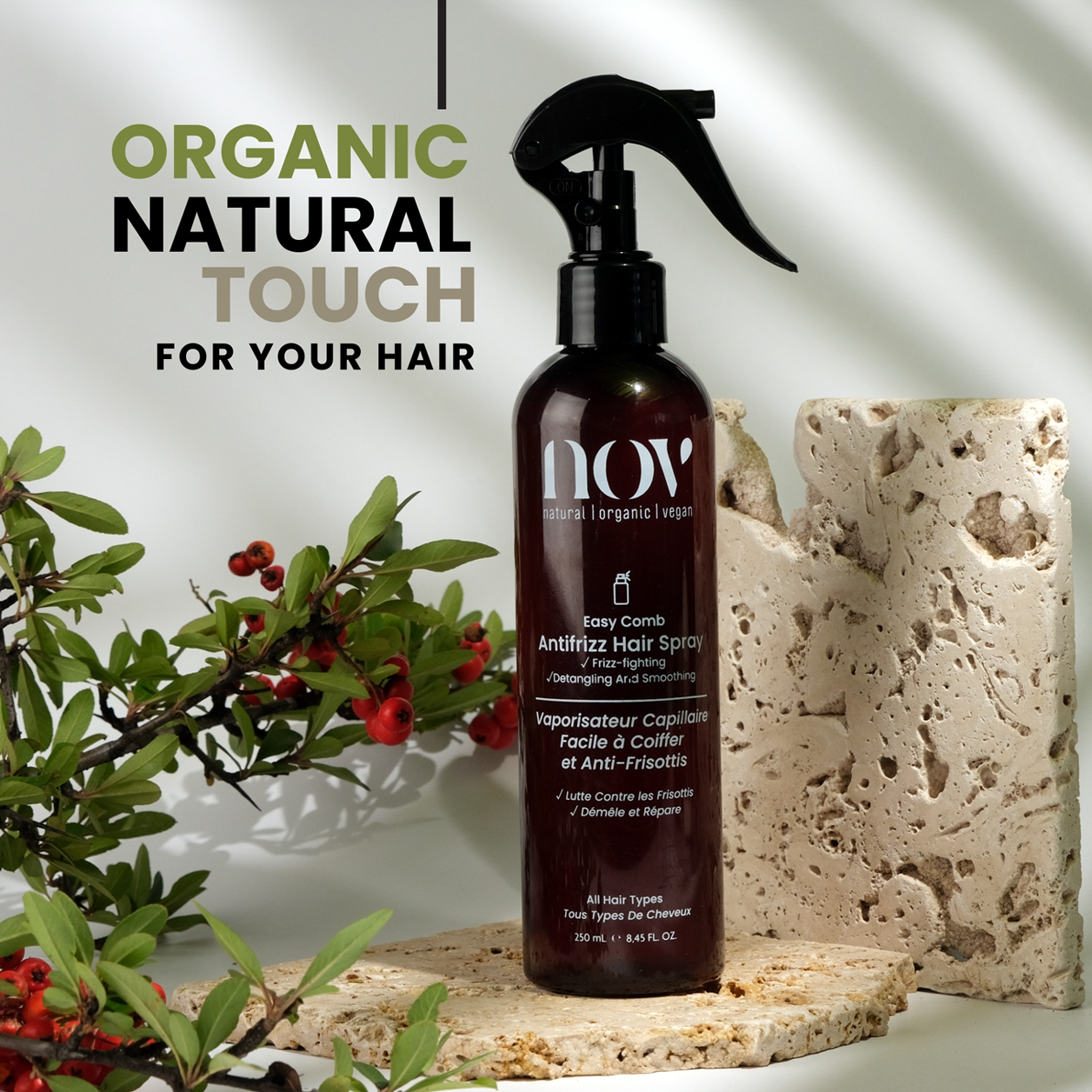 Natural Organic Vegan Anti-frizz Hair Spray
